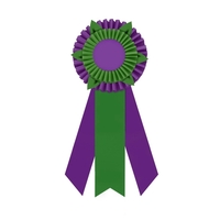 5" Double Rosette 12" long w/Peaks & 3 Streamers