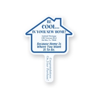 House shape rally hand fan made of white corrugated plastic.... from ASI...