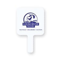 Square shape rally hand fan made of white corrugated plastic.... from ASI...
