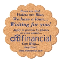 4" Flower Shape Solid Cork coaster.... from ASI 93520 Ventura Inc