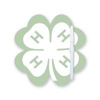 Clover shape memo board with dry eraser marker with C-clip.... from ASI 93520...