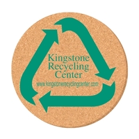 3 1/2" Round Solid Cork Coaster