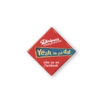 1 1/2" Diamond Shape Button Full Color w/Safety Pin