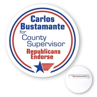 3" Round Full Color Chipboard Button