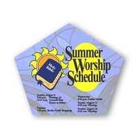 Church shape stickless hand fan printed on 16 point coated board... from ASI...