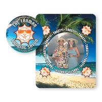 Flexible vinyl picture frame magnet with round shape removable center.......