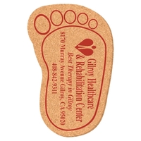 6 1/4" x 4" Footprint Shape Solid Cork Coaster