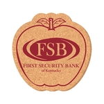 4" Apple Shape Solid Cork Coaster