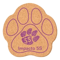 5" Paw Shape Solid Cork Coaster.... from ASI 93520 Ventura Inc