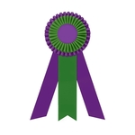 5" Double Rosette 12" long w/3 Streamers