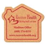 5" House Shape Solid Cork Coaster