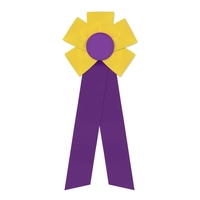 Rosette with two streamers 1 5/8" angled, 12" total length.... from ASI 93520...