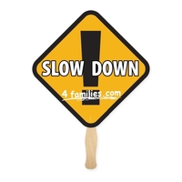 Round Diamond Shape Full Color 1 Sided Hand Fan