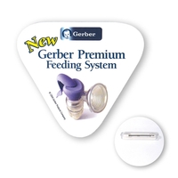 Full color custom shape button made of 30 mil. high impact... from ASI 93520...