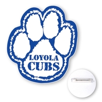 Full color custom shape button made of 30 mil. high impact... from ASI 93520...