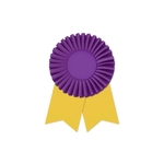 4" Rosette 6" long with 2 streamers