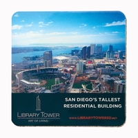 4" Square Full Color Deluxe Cork Lined Coaster
