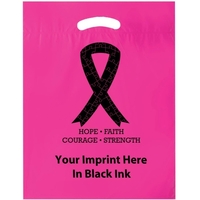 12" x 15" x 3" LDPE Breast Cancer awareness shopping bag... from ASI 35290...