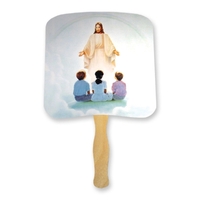 Religious Hand Fan - Jesus and Children Full Color