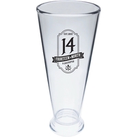 Heavy Clear Plastic Pilsner Glass. Made in USA of styrene... from ASI 61952...