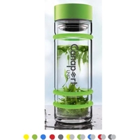 Double wall glass bottle with tea infusert and 3 silicone ring... from ASI...