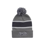 12" Striped Beanie with Cuff And Pom