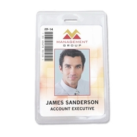 Event-size, flexible vinyl, S-Series proximity card holders feature a lock-in...