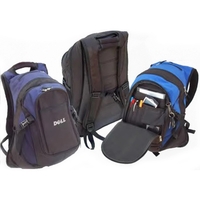 Laptop backpack in fitted design, padded back, straps, handle, and side......