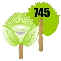 Digital printed sunflower shape auction fan with visible wooden stick.......