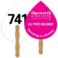 Tear Drop Auction Hand Fan Full Color