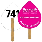 Tear Drop Auction Hand Fan Full Color