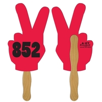 Peace Sign Auction Hand Fan Full Color