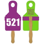 Paint Brush Auction Hand Fan Full Color