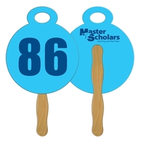 Digital printed stopwatch shape auction fan with visible wooden stick.......