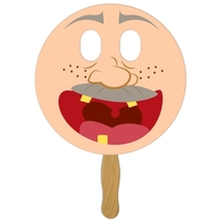 Circle with Eyes Cut Out Hand Fan Full Color