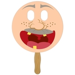 Circle with Eyes Cut Out Hand Fan Full Color