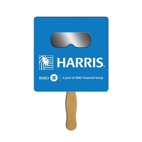 Square shape hand held fan with see through smoked film.... from ASI 67620...