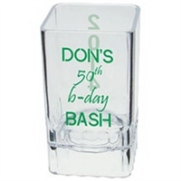 2 oz. Clear Heavy Plastic Fluted Square Shot Glass