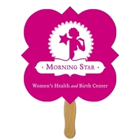 Square Clover Hand Fan Full Color