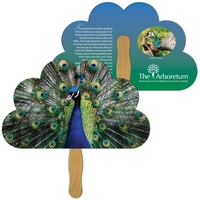 Peacock / Cloud Hand Fan Full Color (2 Sides)