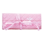Quilted Foldable Jewelry Pouch w/ Satin Tie