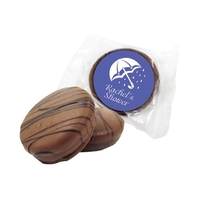 Chocolate covered Oreo® cookie with chocolate drizzle wrapped in a clear......