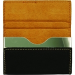 Black/Silver Leatherette Hard Business Card Holder
