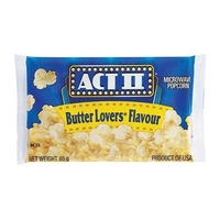 Act II® Microwaveable popcorn bag with popping instructions on the back......