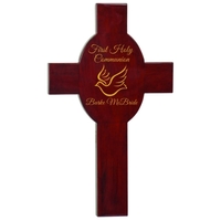 Customizable 8" x 13" x 0.5" rosewood cross with oval center.... from ASI...