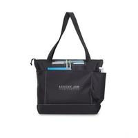 Business tote bag with front pocket sized to fit a tablet... from ASI 56070...