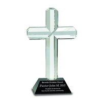 8.5" x 5.25" x 1" acrylic crystal cross with black base... from ASI 92531...