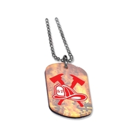 Acrylic dog tag includes a 24-inch long number-3 ball chain.... from ASI...