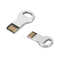 Small, compact 2.0 key USB flash drive in silver with several... from ASI...