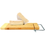 Bamboo Rectangle Cutting Board with Metal Cheese Cutter